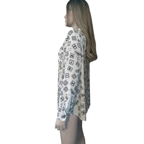 Karl Lagerfeld Paris Shirt Blouse Graphic Travel Graffiti Print Eiffel Tower - Picture 4 of 16